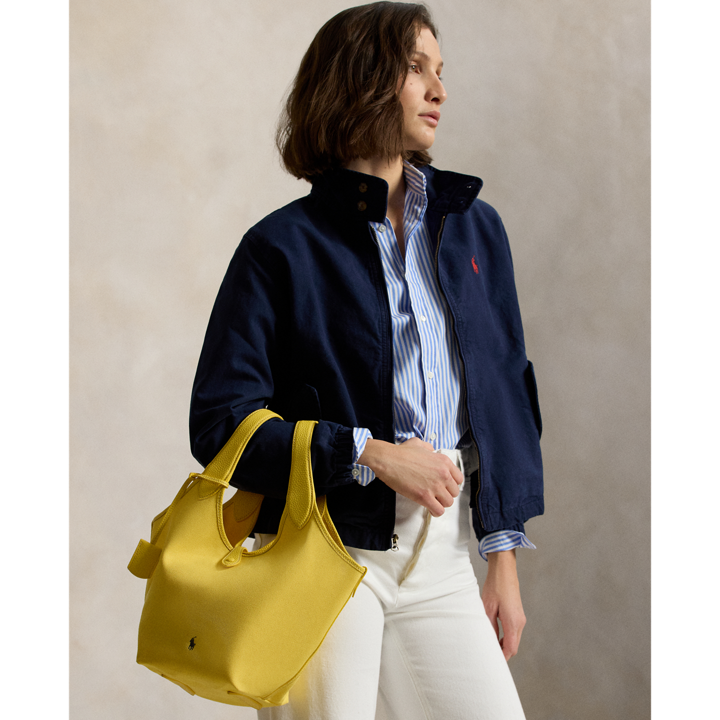 Женские сумки Ralph Lauren Polo Play Canvas Tote, цвет: Жёлтый — фото 5