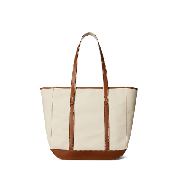 【POLO RALPH LAUREN】Leather-Trim Canvas Large Shopper Tote s7-AI428968158001_alternate3?$