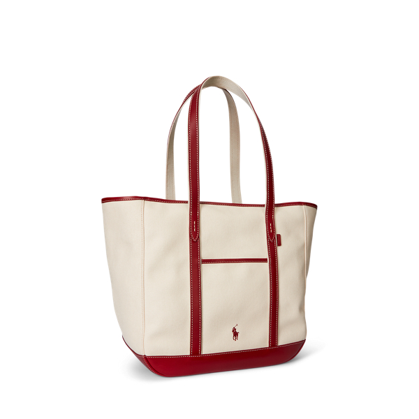 【Polo Ralph Lauren】Women's Leather-Trim Medium Tote Polo Ralph Lauren Leather Trim Canvas Tote | Bloomingdale's