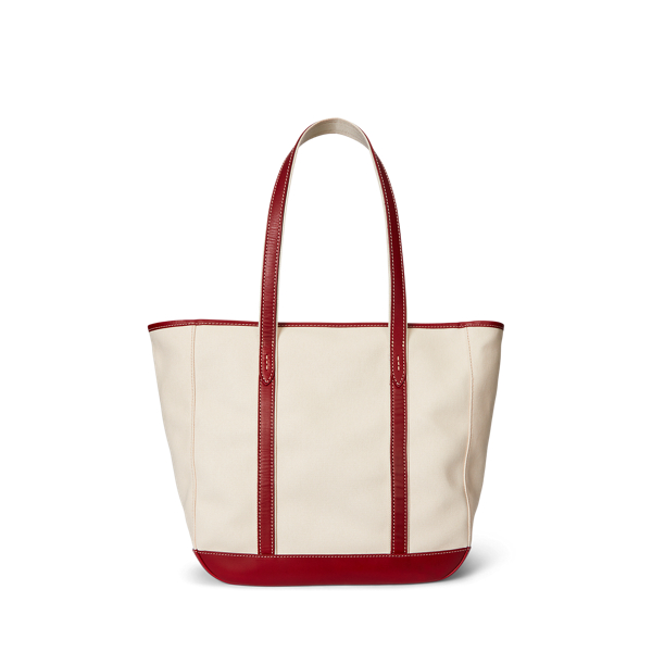 Ralph Lauren★Leather-Trim Canvas Medium Shopper Tote Leather-Trim Canvas Medium Shopper Tote for Women | Ralph