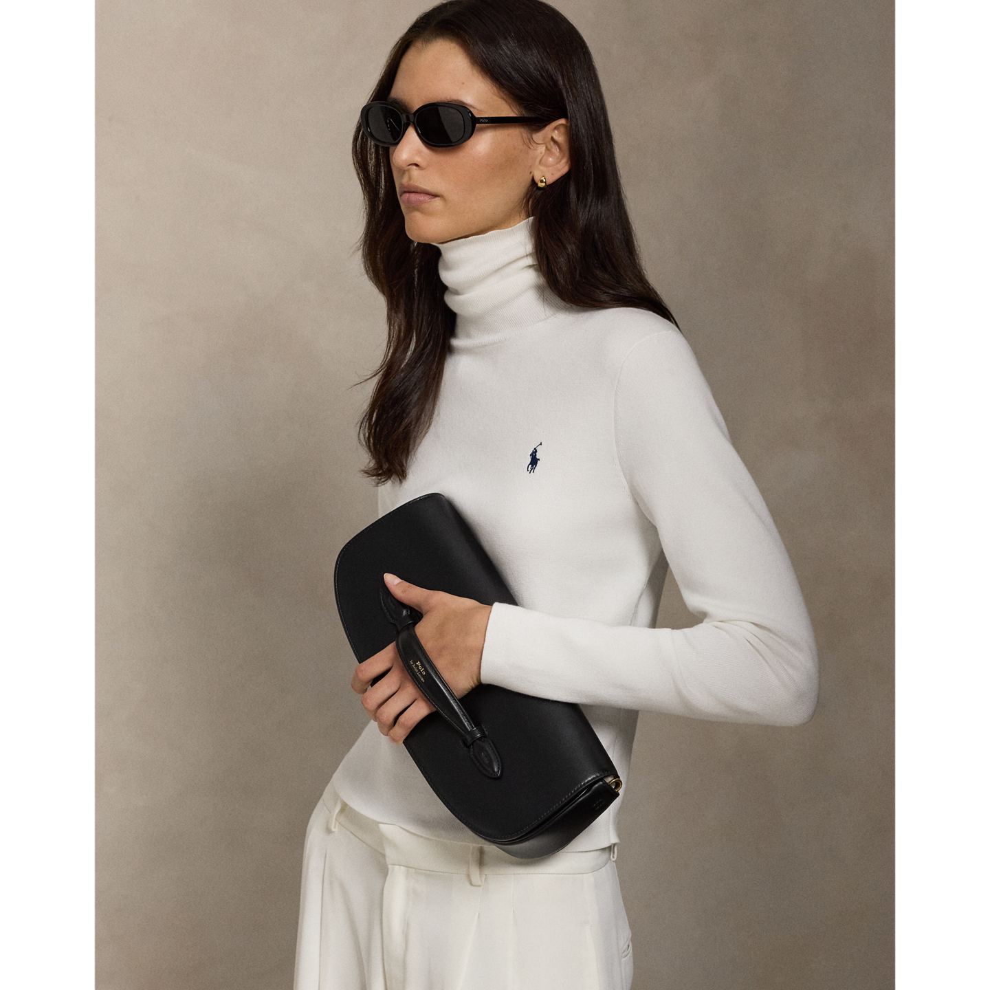Женский клатч Ralph Lauren Bellport Leather Long-Flap Clutch, цвет: Чёрный — фото 6