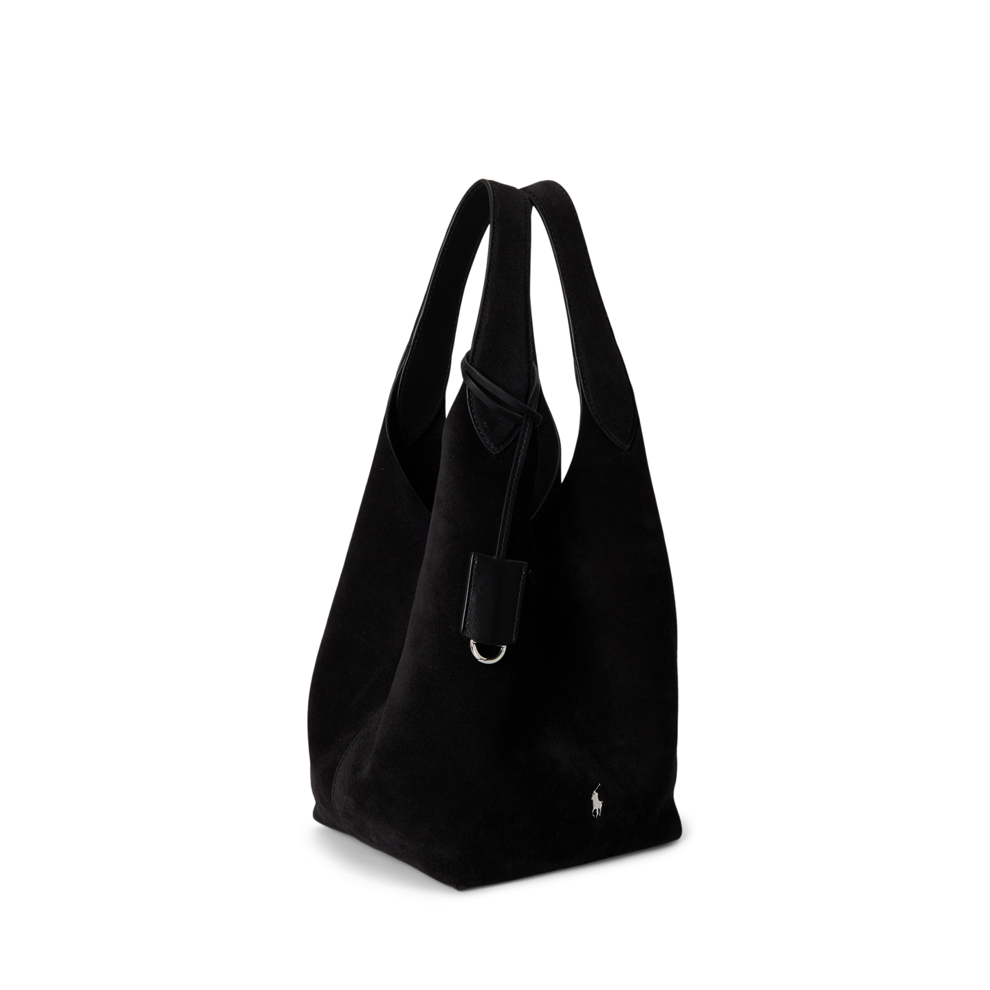 Женские сумки Ralph Lauren Polo Play Suede Tote, цвет: Чёрный — фото 1