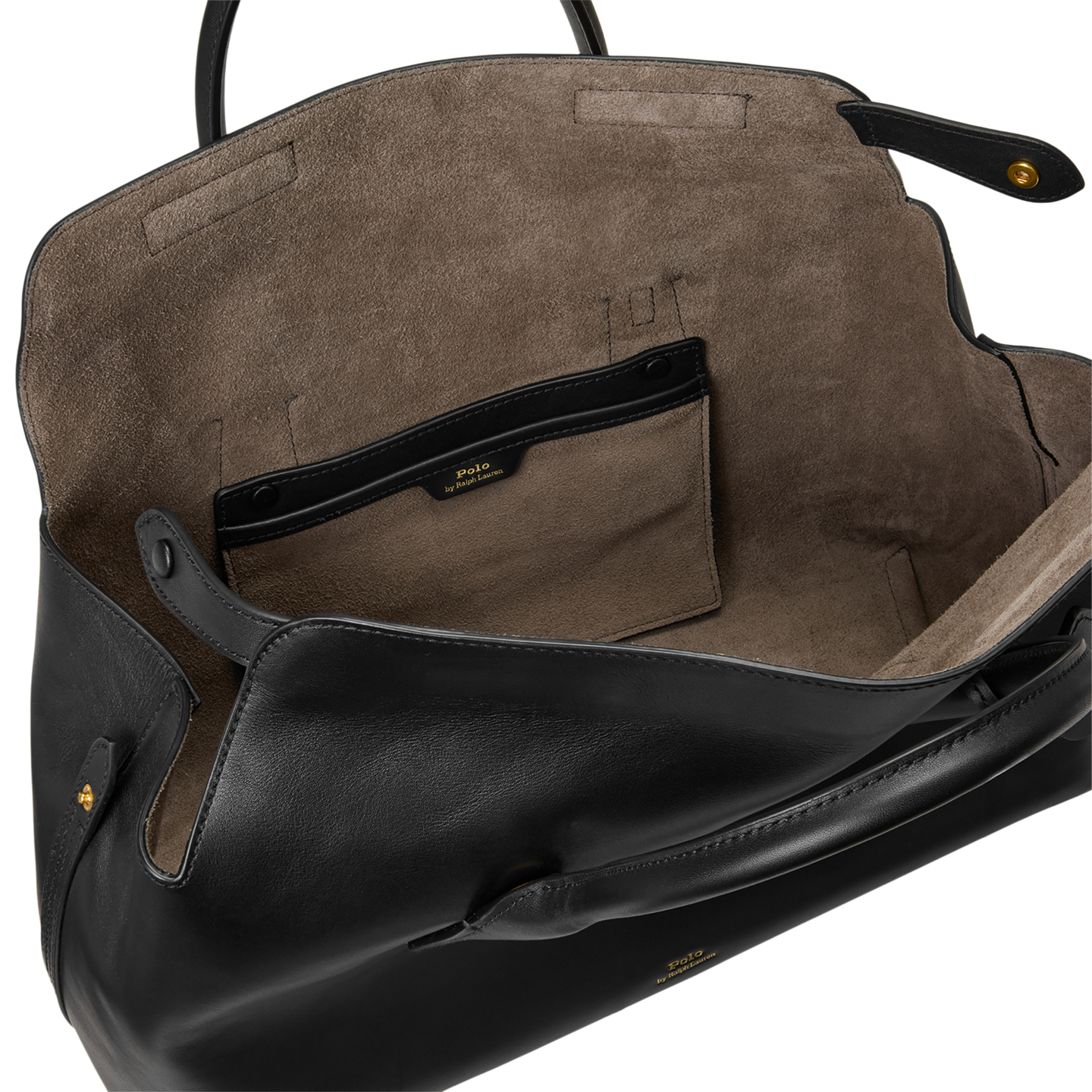 Женская сумка Ralph Lauren Bellport Leather Satchel, цвет: Чёрный — фото 2