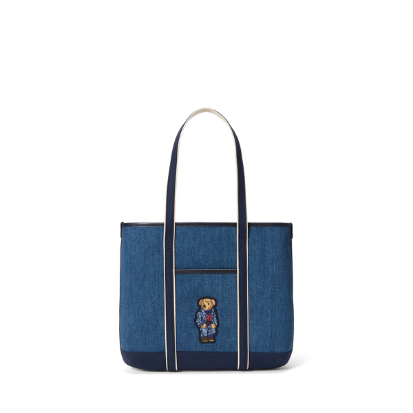 Polo Bear Denim Small Shopper Tote