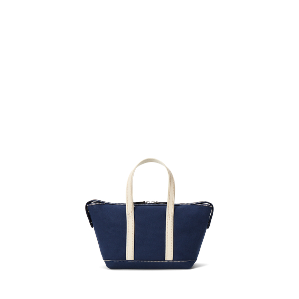 Kleine Shopper-Tragetasche aus Segeltuch Polo Ralph Lauren in Navy/Ecru 3
