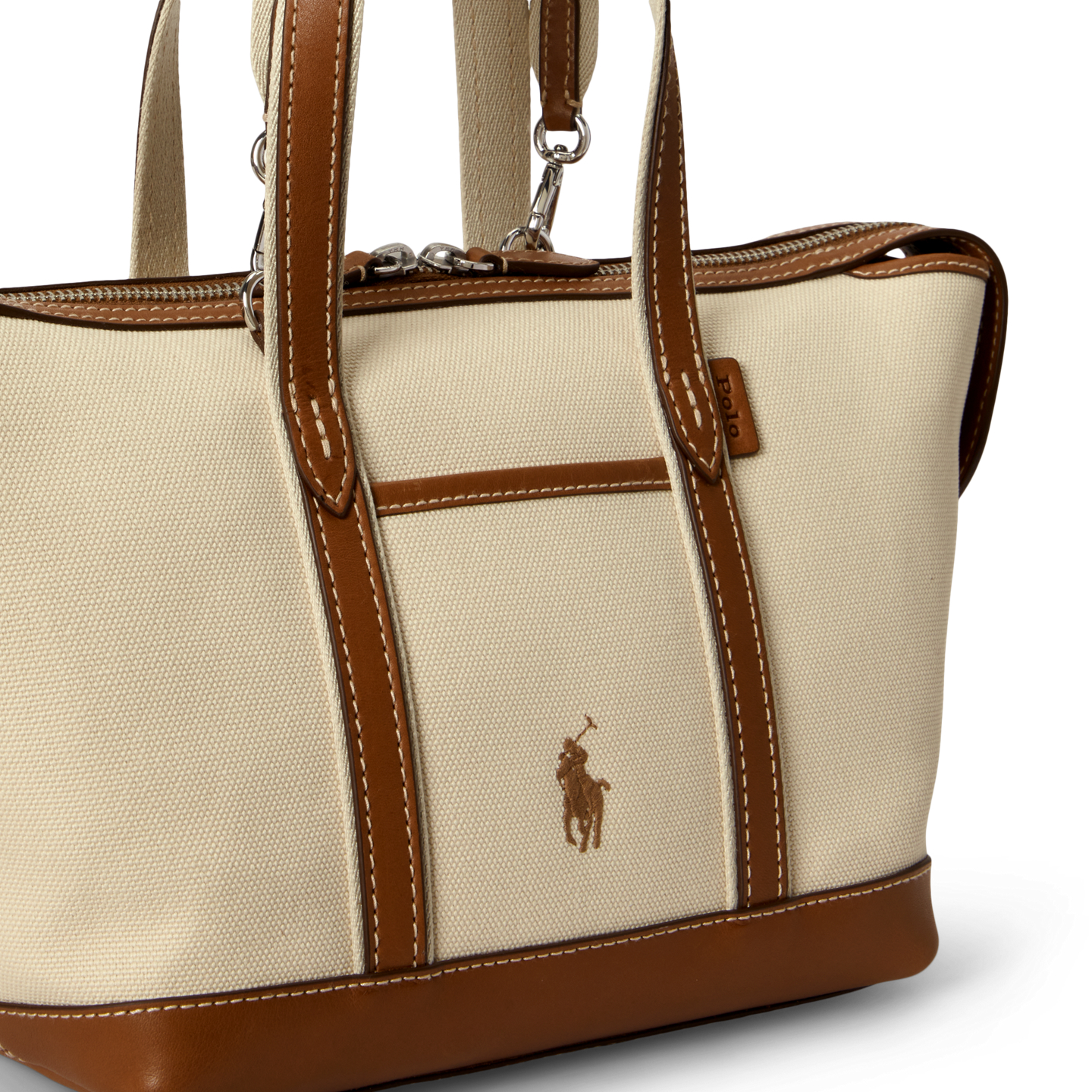 Женская сумка Ralph Lauren Cotton Canvas Mini Shopper Tote, цвет: Экрю — фото 4