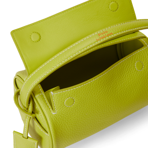 Limeade Polo Play Leather Small Barrel Duffel Bag Polo Ralph Lauren 4