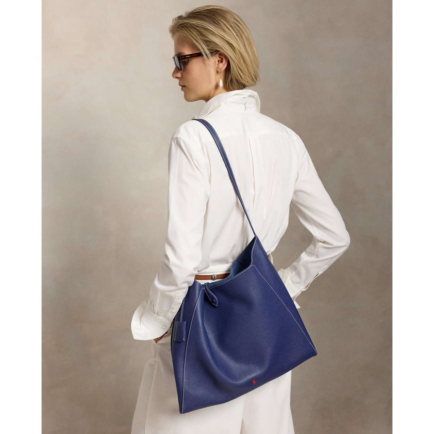 Женская сумка Ralph Lauren Polo Play Leather Messenger, цвет: Чернильный — фото 4