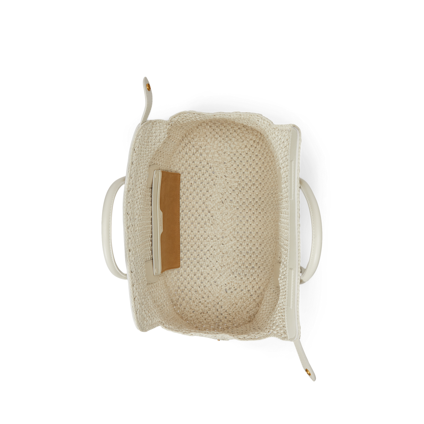 Женская сумка Ralph Lauren Bellport Woven Leather Satchel, цвет: Frosting — фото 2