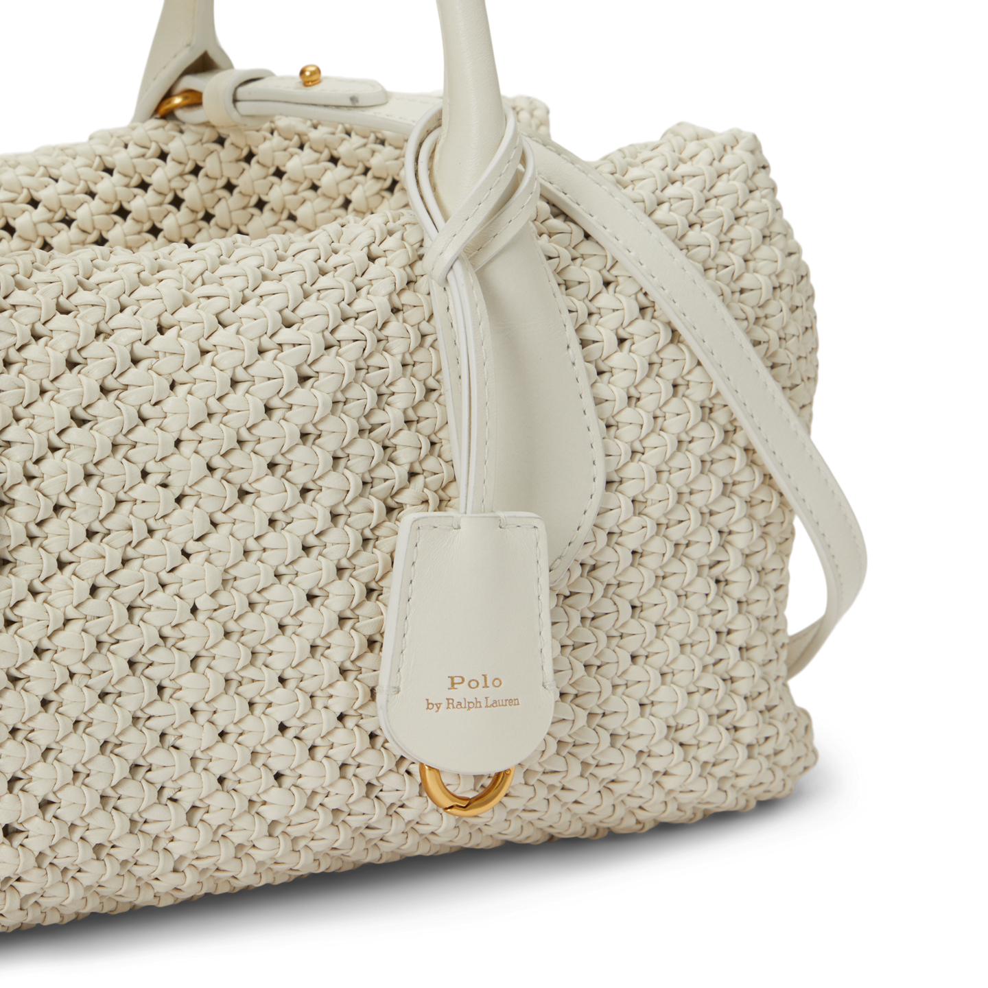 Женская сумка Ralph Lauren Bellport Woven Leather Satchel, цвет: Frosting — фото 3
