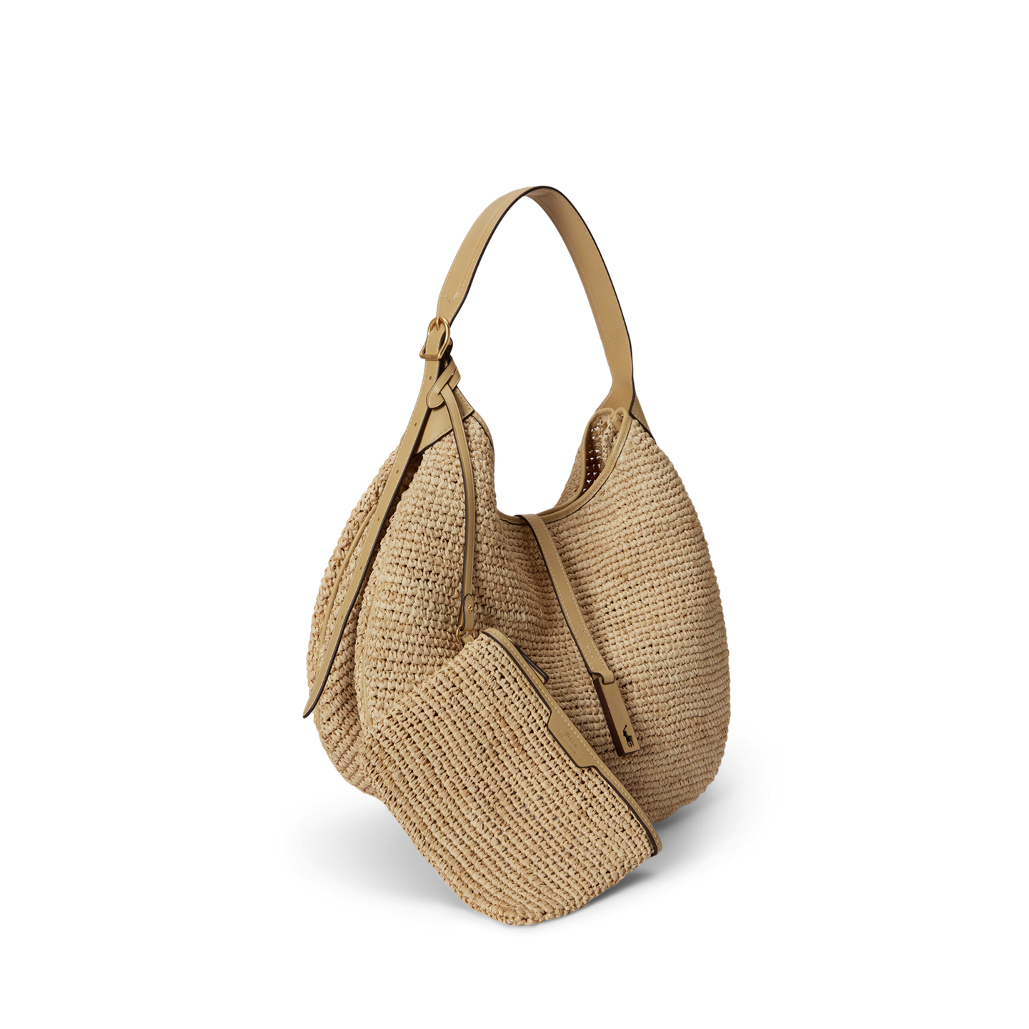 Женская сумка Ralph Lauren Polo ID Raffia Large Shoulder, цвет: Cashmere — фото 1