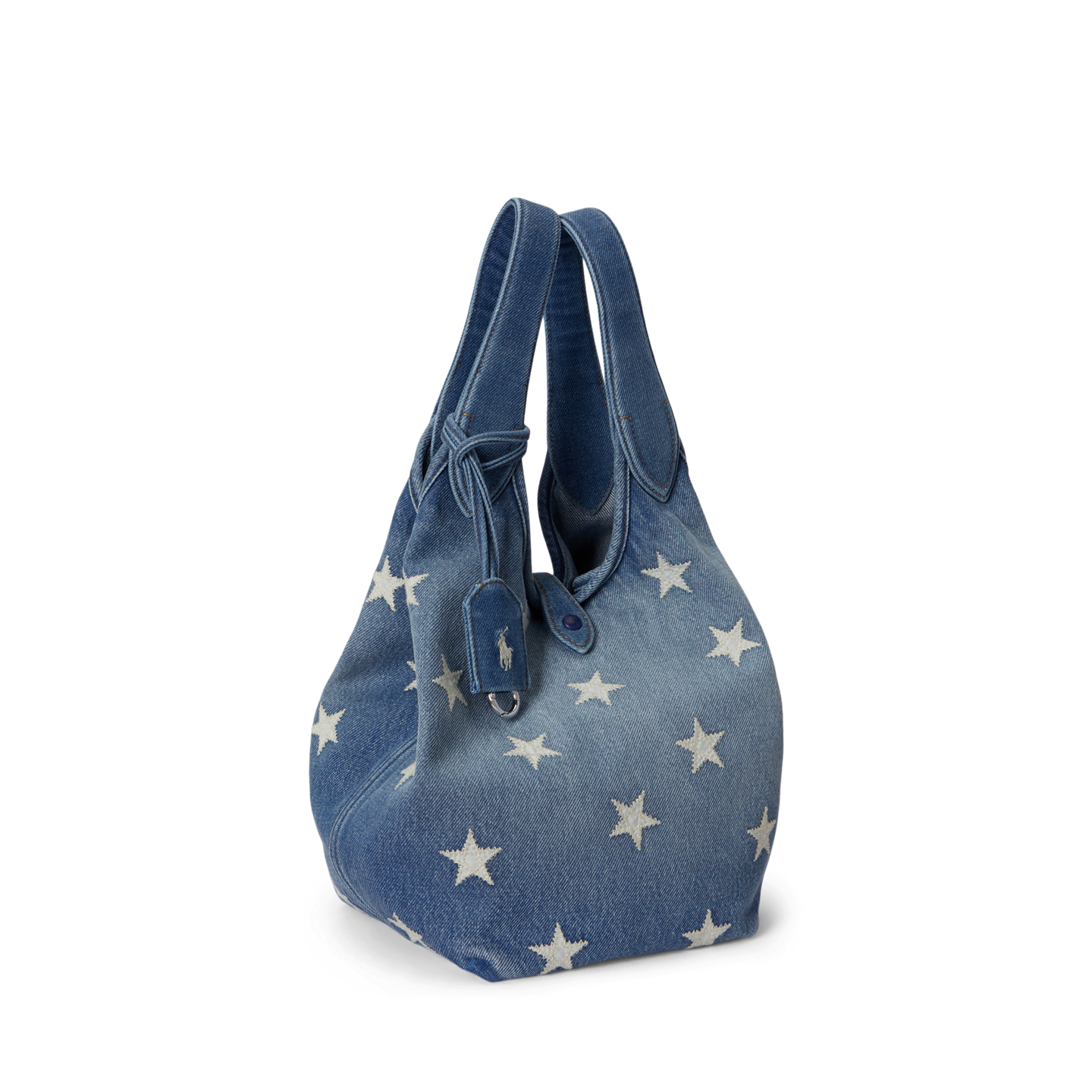 Женские сумки Ralph Lauren Polo Play Star Denim Tote, цвет: Варёный — фото 1