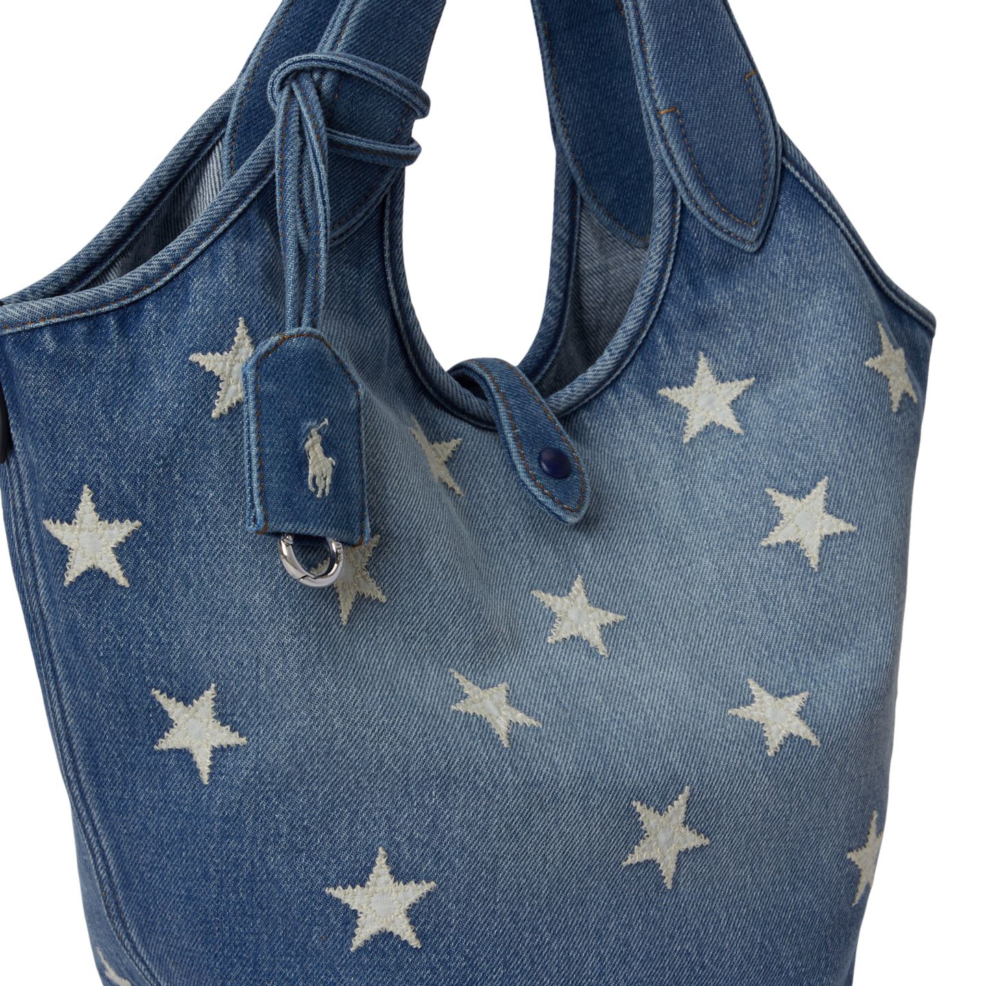 Женские сумки Ralph Lauren Polo Play Star Denim Tote, цвет: Варёный — фото 4