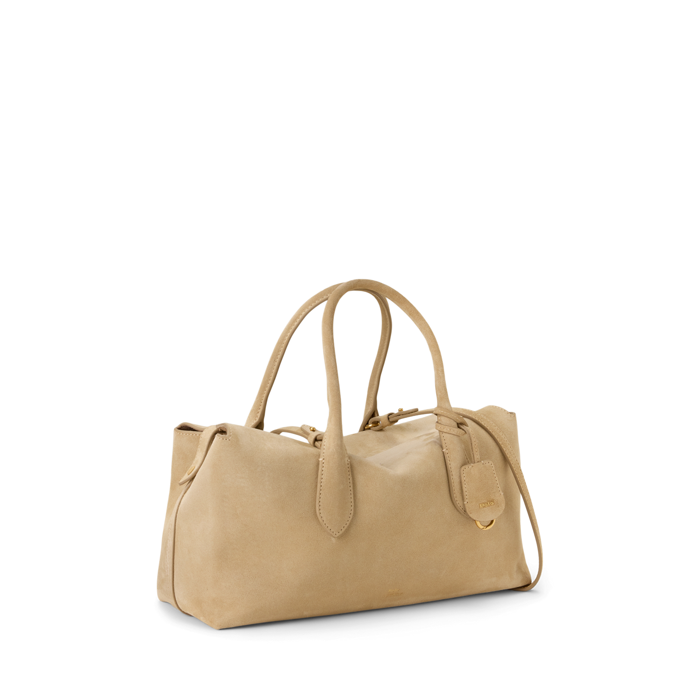Женская сумка Ralph Lauren Bellport Suede Satchel, цвет: Кешью — фото 1