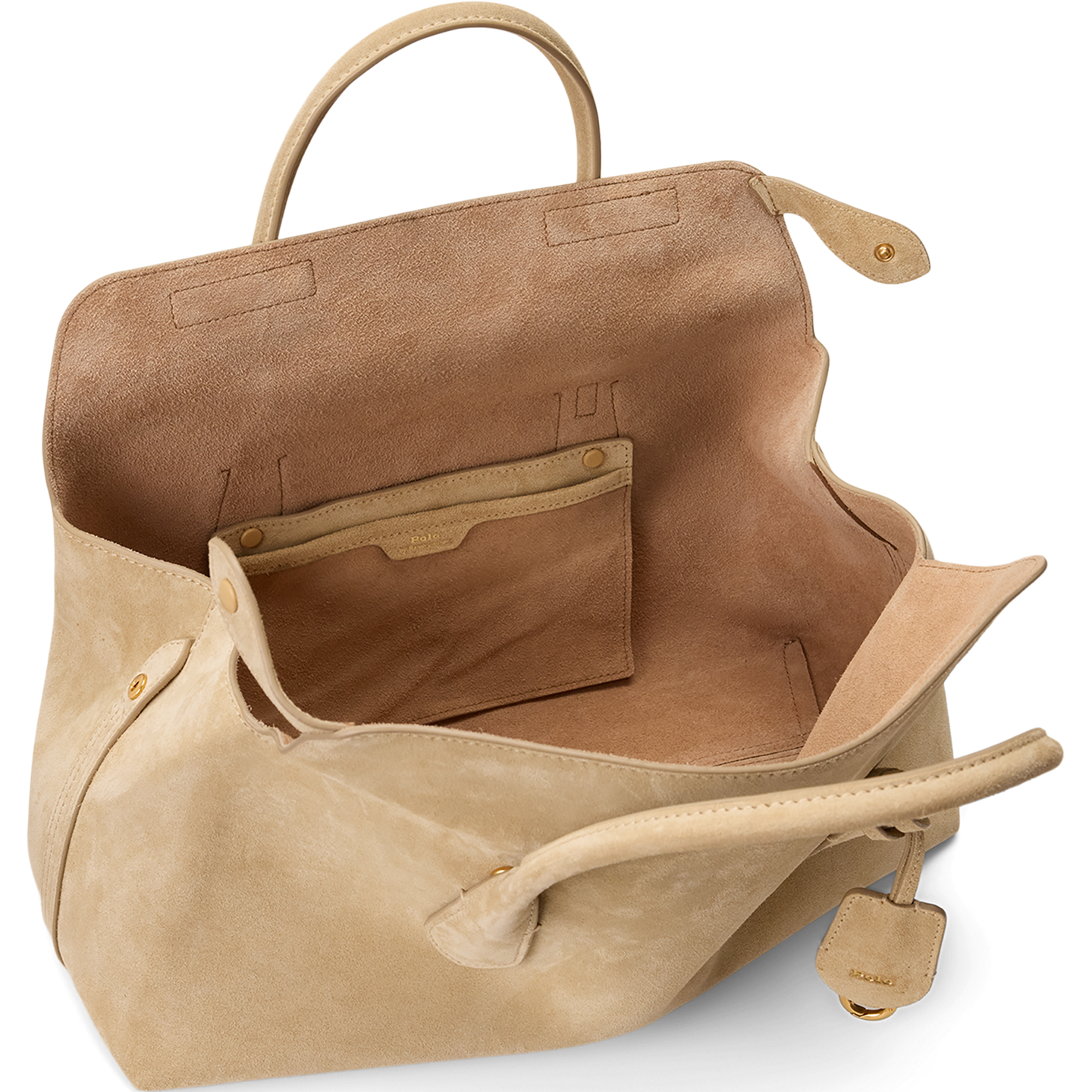 Женская сумка Ralph Lauren Bellport Suede Satchel, цвет: Кешью — фото 2
