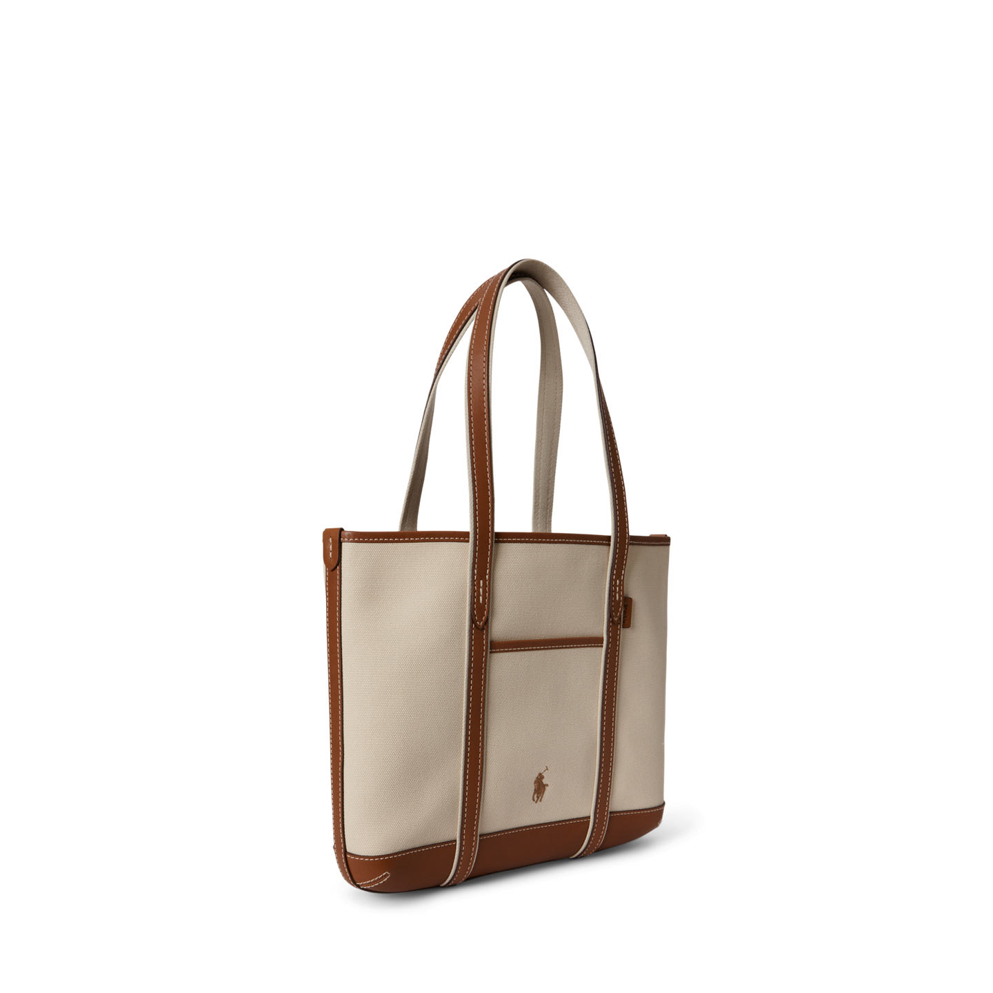 Женская сумка Ralph Lauren Cotton Canvas Small Shopper Tote, цвет: Экрю — фото 1