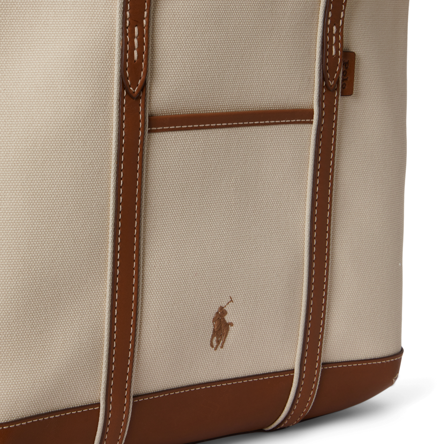 Женская сумка Ralph Lauren Cotton Canvas Small Shopper Tote, цвет: Экрю — фото 4