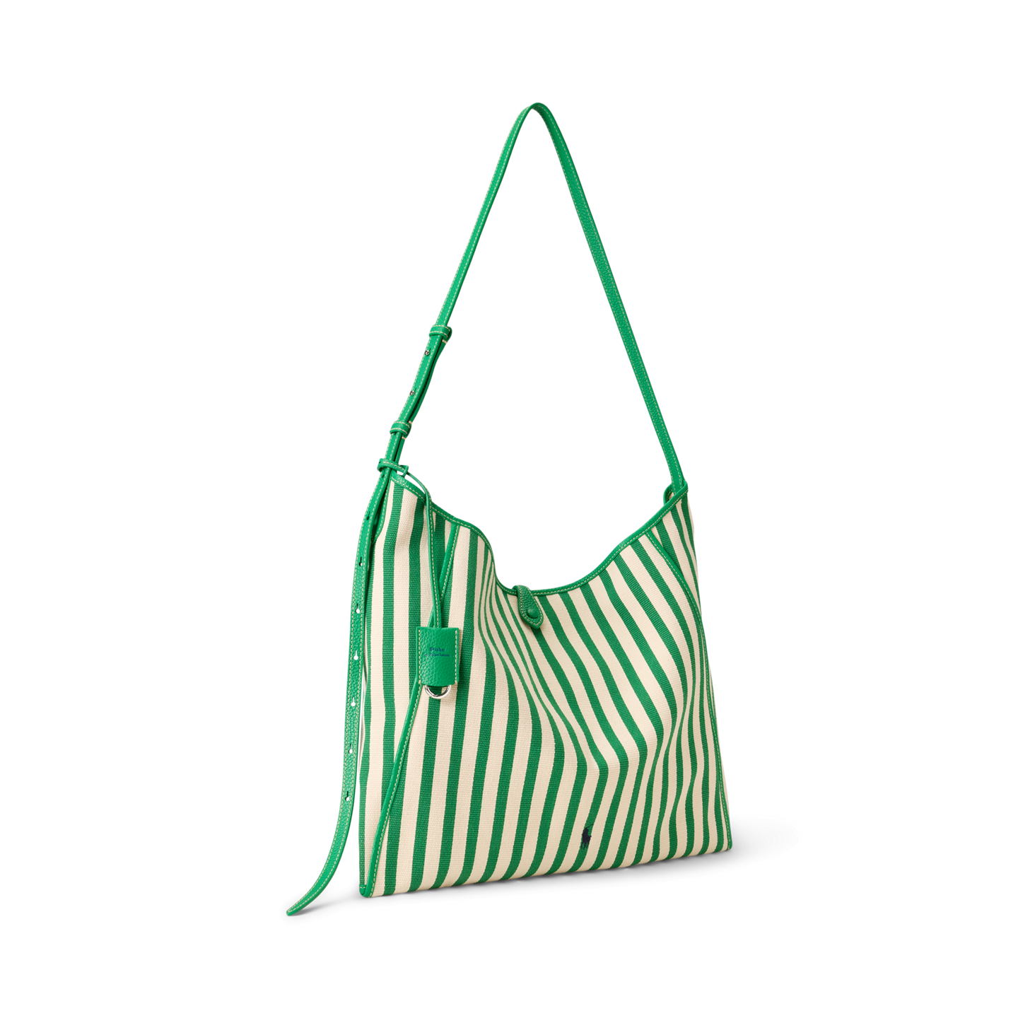 Женская сумка Ralph Lauren Polo Play Striped Canvas Messenger, цвет: Paper/Parrot — фото 1
