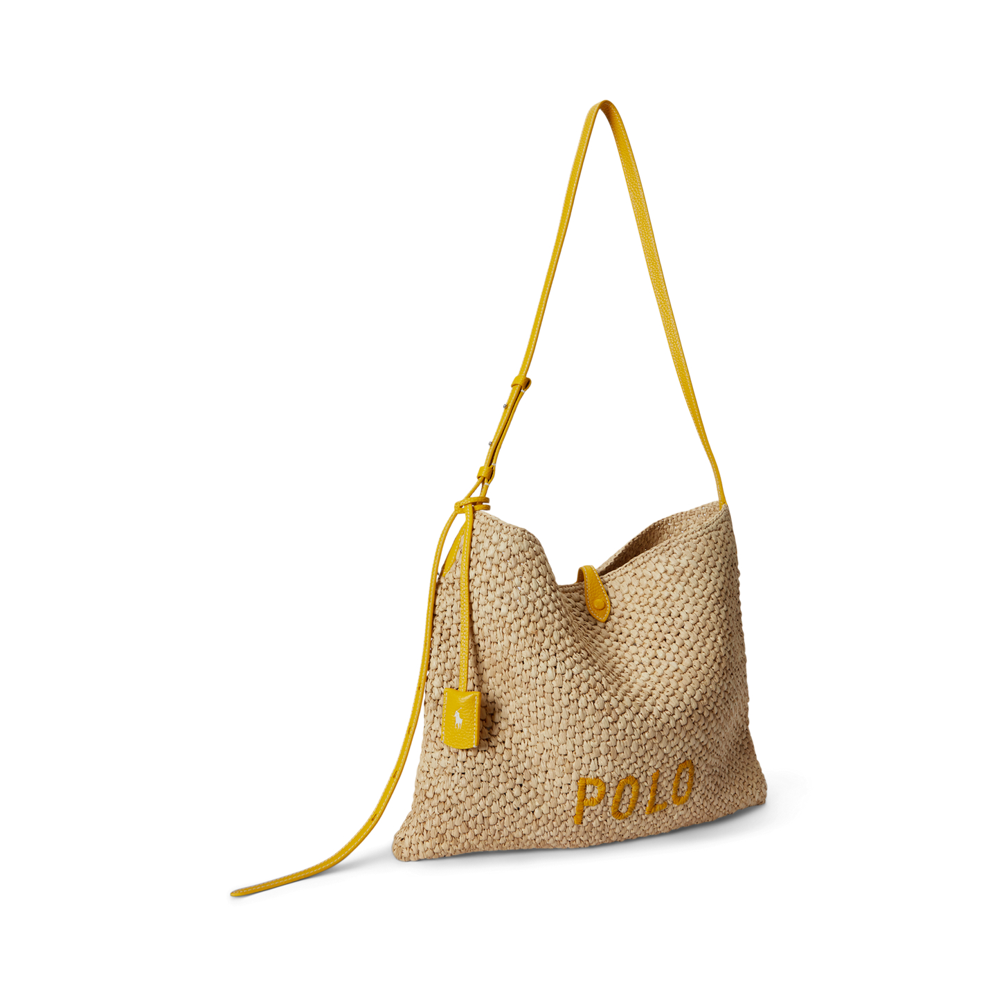 Женская сумка Ralph Lauren Polo Play Raffia Messenger, цвет: Натуральный / Жёлтый — фото 1