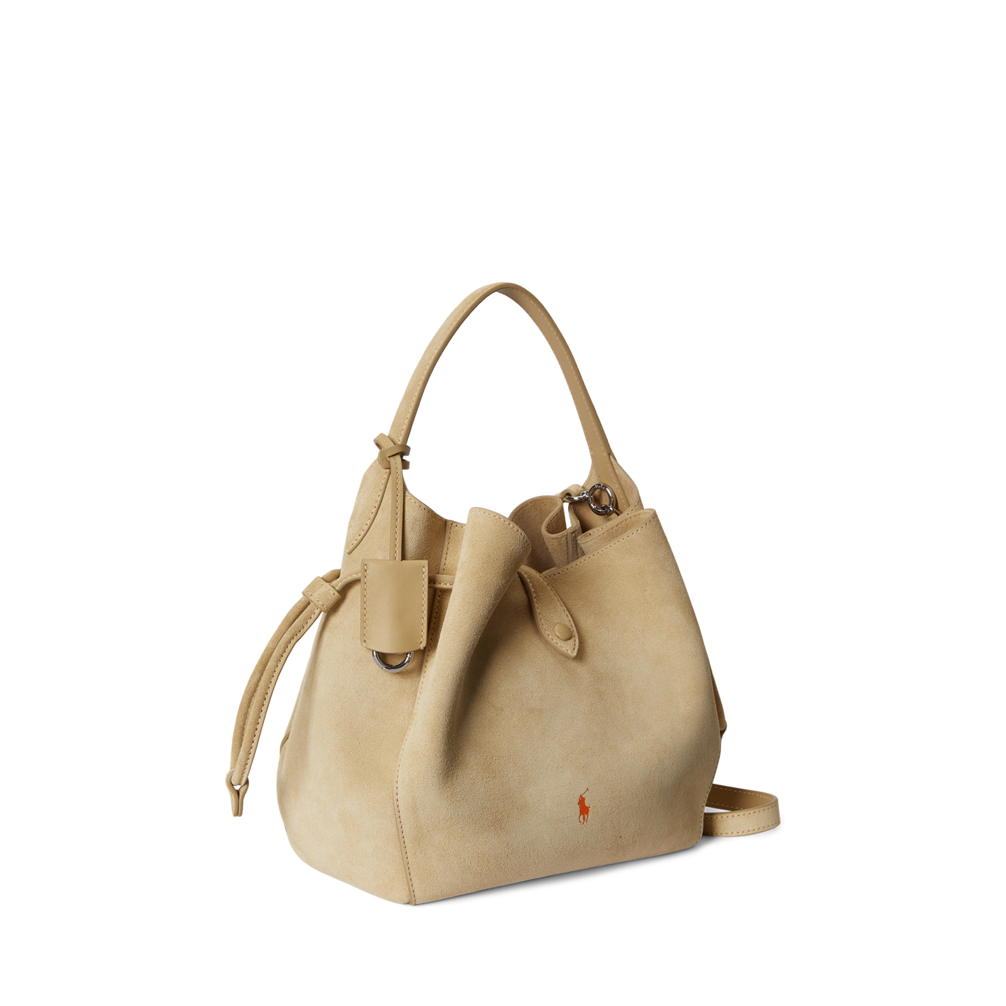Женская сумка Ralph Lauren Polo Play Suede Drawstring, цвет: Кешью — фото 1