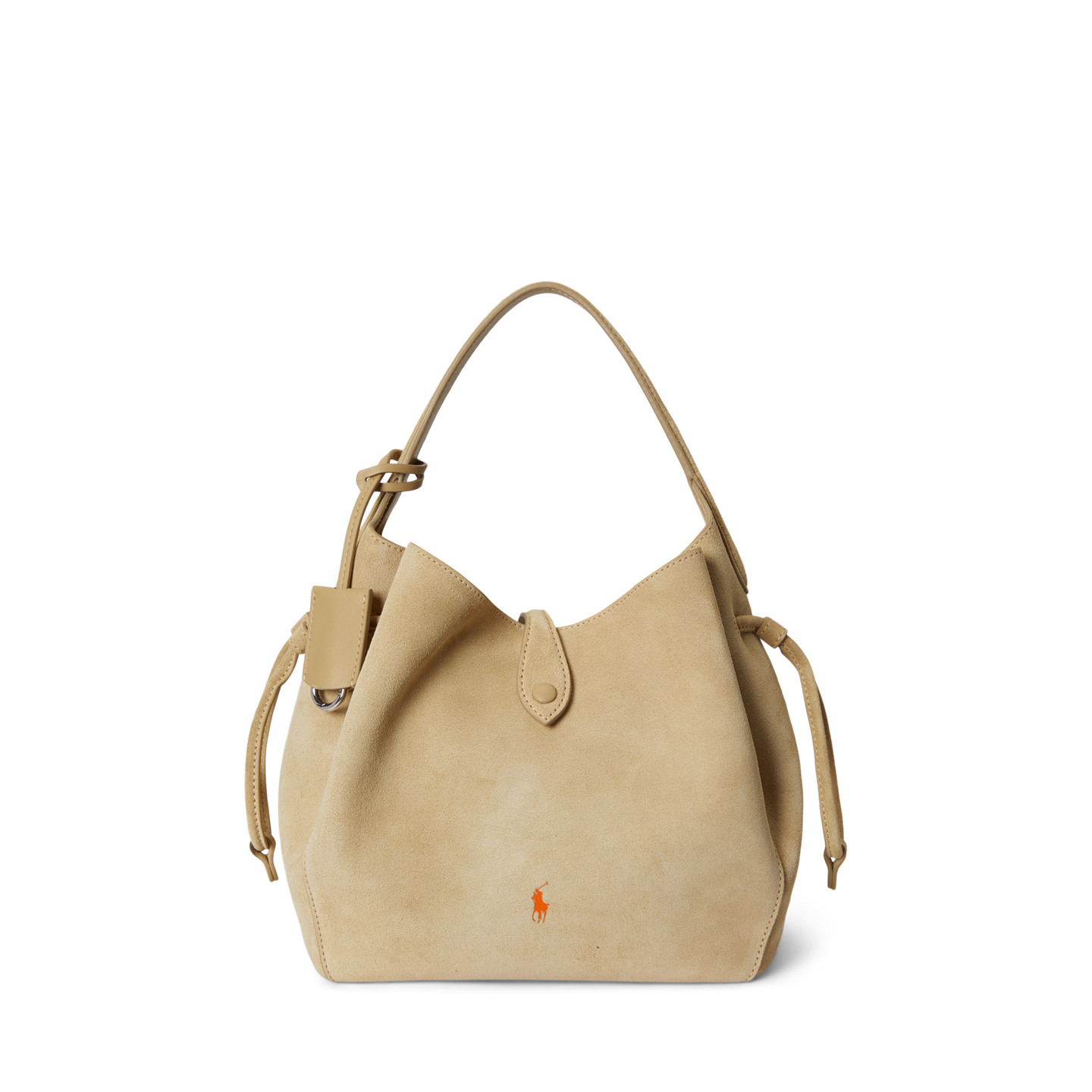Женская сумка Ralph Lauren Polo Play Suede Drawstring, цвет: Кешью — фото 5