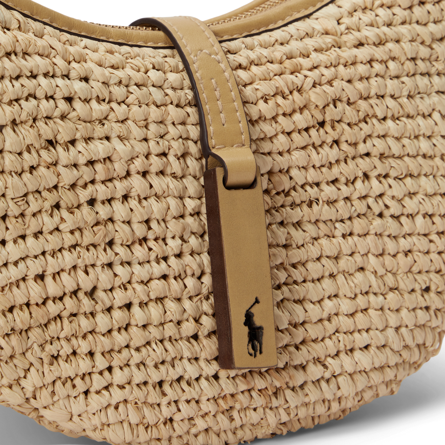 Женская сумка Ralph Lauren Polo ID Raffia Mini Shoulder, цвет: Натуральный — фото 4