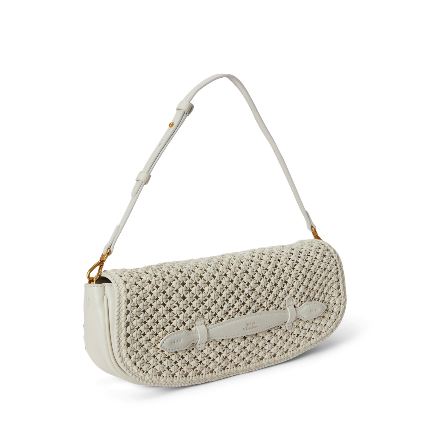 Женский клатч Ralph Lauren Bellport Woven Leather Long-Flap Clutch, цвет: Frosting — фото 1