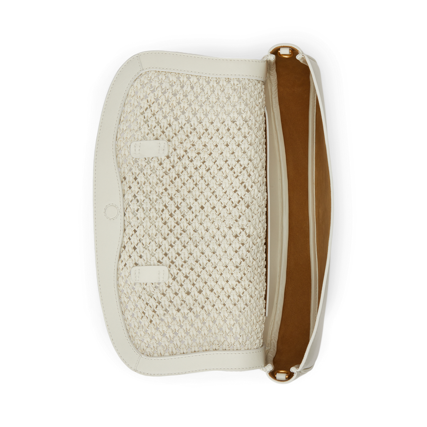 Женский клатч Ralph Lauren Bellport Woven Leather Long-Flap Clutch, цвет: Frosting — фото 3