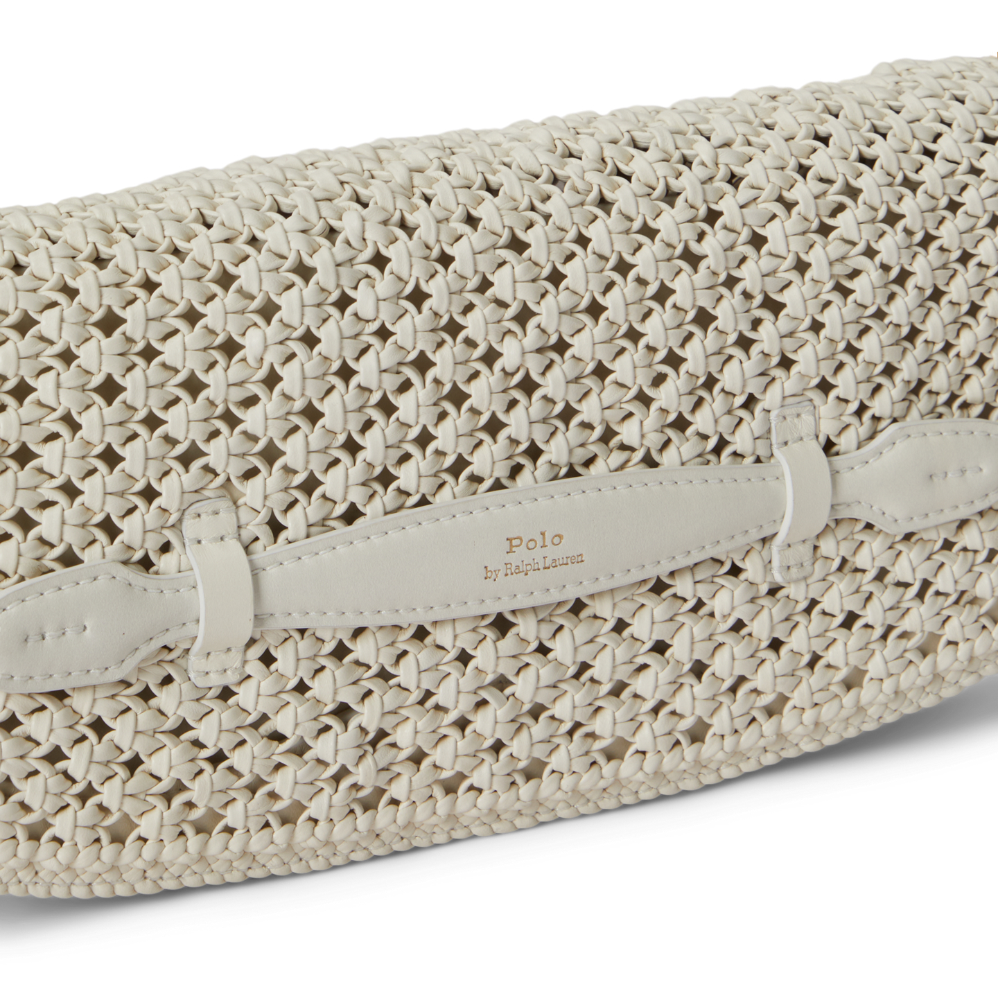 Женский клатч Ralph Lauren Bellport Woven Leather Long-Flap Clutch, цвет: Frosting — фото 4