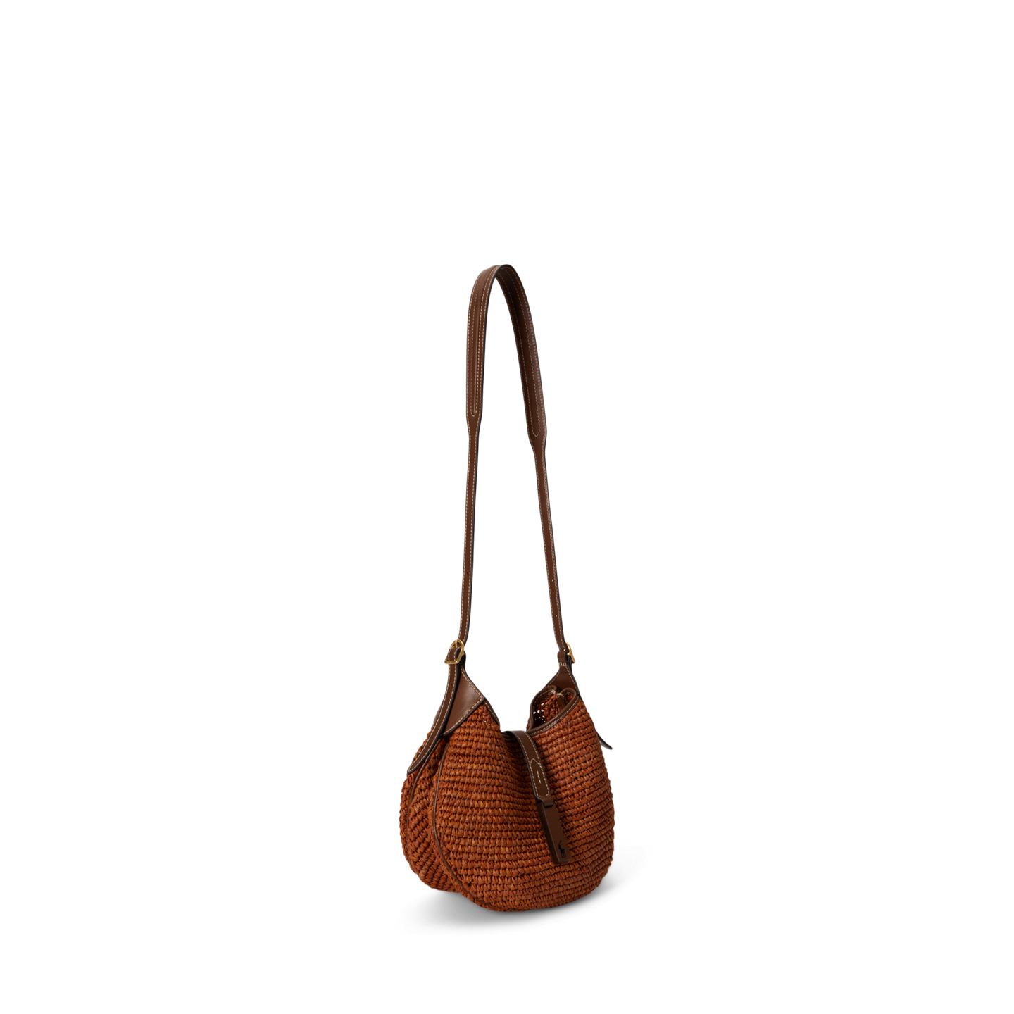 Женская сумка Ralph Lauren Polo ID Raffia Small Shoulder, цвет: Sequoia/Cuoio — фото 5