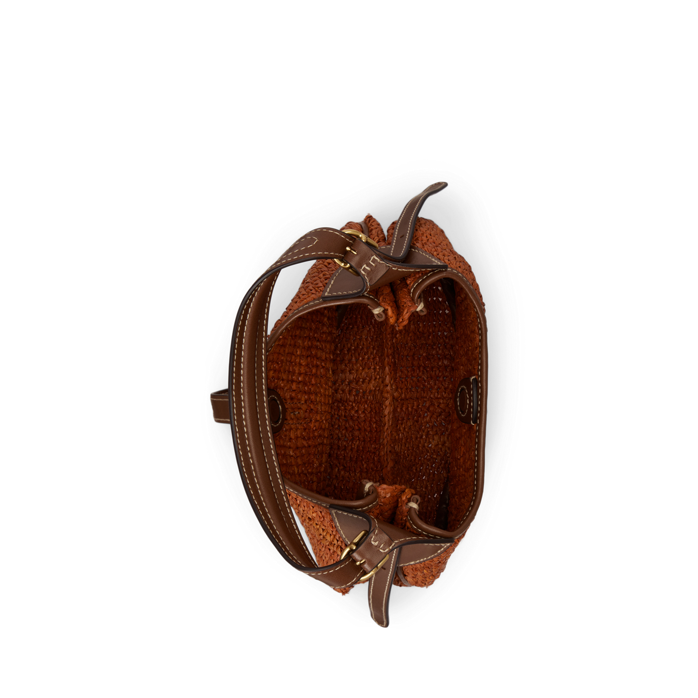 Женская сумка Ralph Lauren Polo ID Raffia Small Shoulder, цвет: Sequoia/Cuoio — фото 2