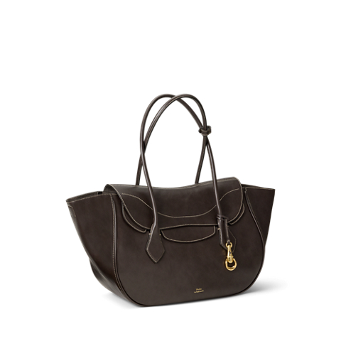 Женская сумка Ralph Lauren Polo Blaze Leather Large Shoulder, цвет: Пепельный