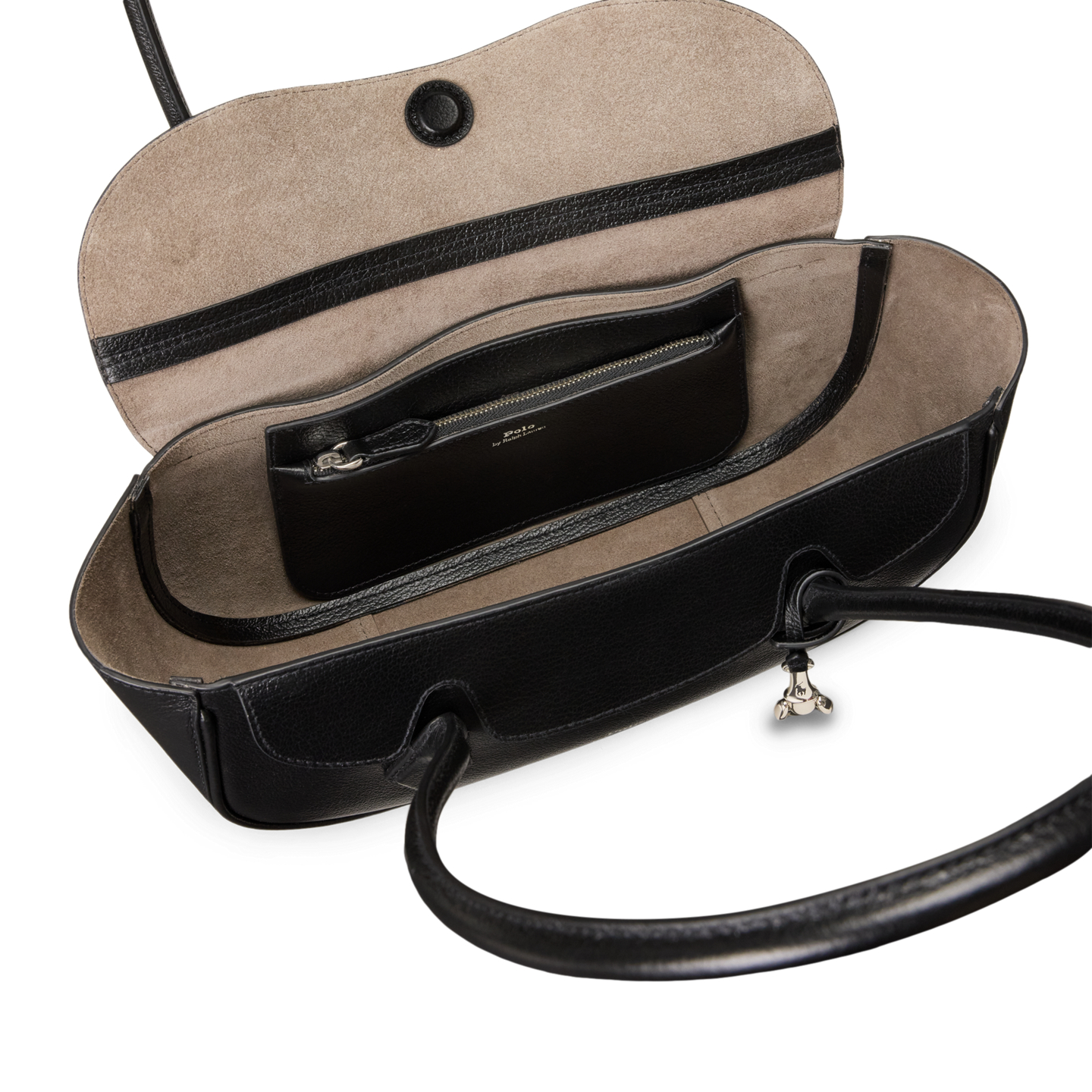 Женская сумка Ralph Lauren Polo Blaze Leather Small Shoulder, цвет: Чёрный — фото 3