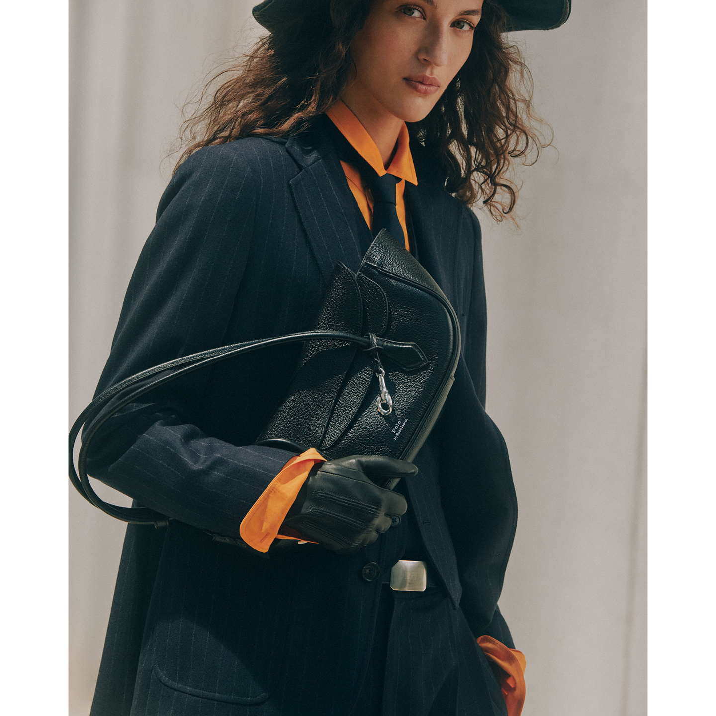 Женская сумка Ralph Lauren Polo Blaze Leather Small Shoulder, цвет: Чёрный — фото 5