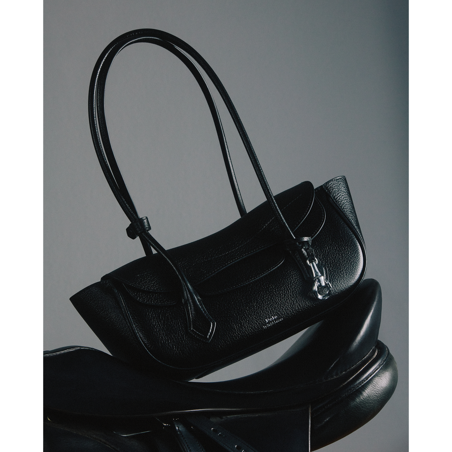 Женская сумка Ralph Lauren Polo Blaze Leather Small Shoulder, цвет: Чёрный — фото 6