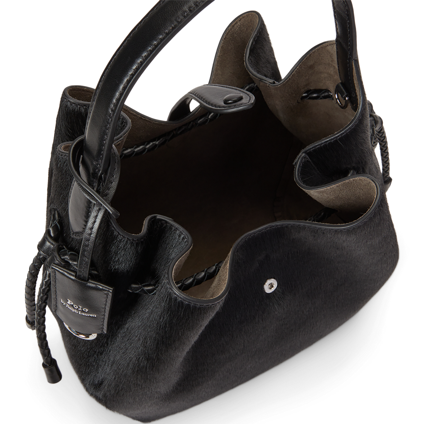 Женская сумка Ralph Lauren Polo Play Haircalf Drawstring, цвет: Чёрный — фото 2