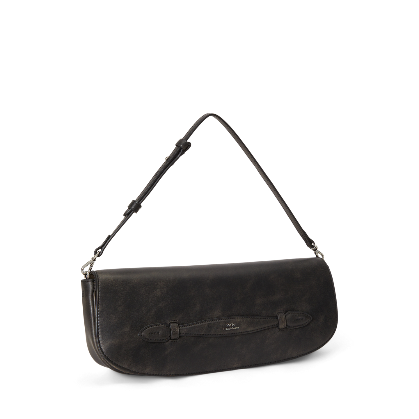 Женский клатч Ralph Lauren Bellport Leather Long-Flap Clutch, цвет: Серо-бежевый / Чёрный — фото 1