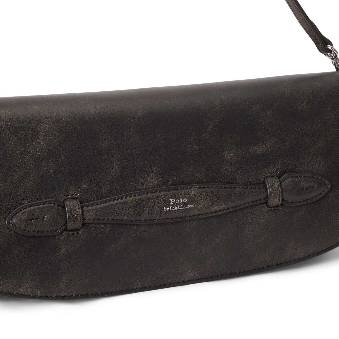 Женский клатч Ralph Lauren Bellport Leather Long-Flap Clutch, цвет: Серо-бежевый / Чёрный — фото 4