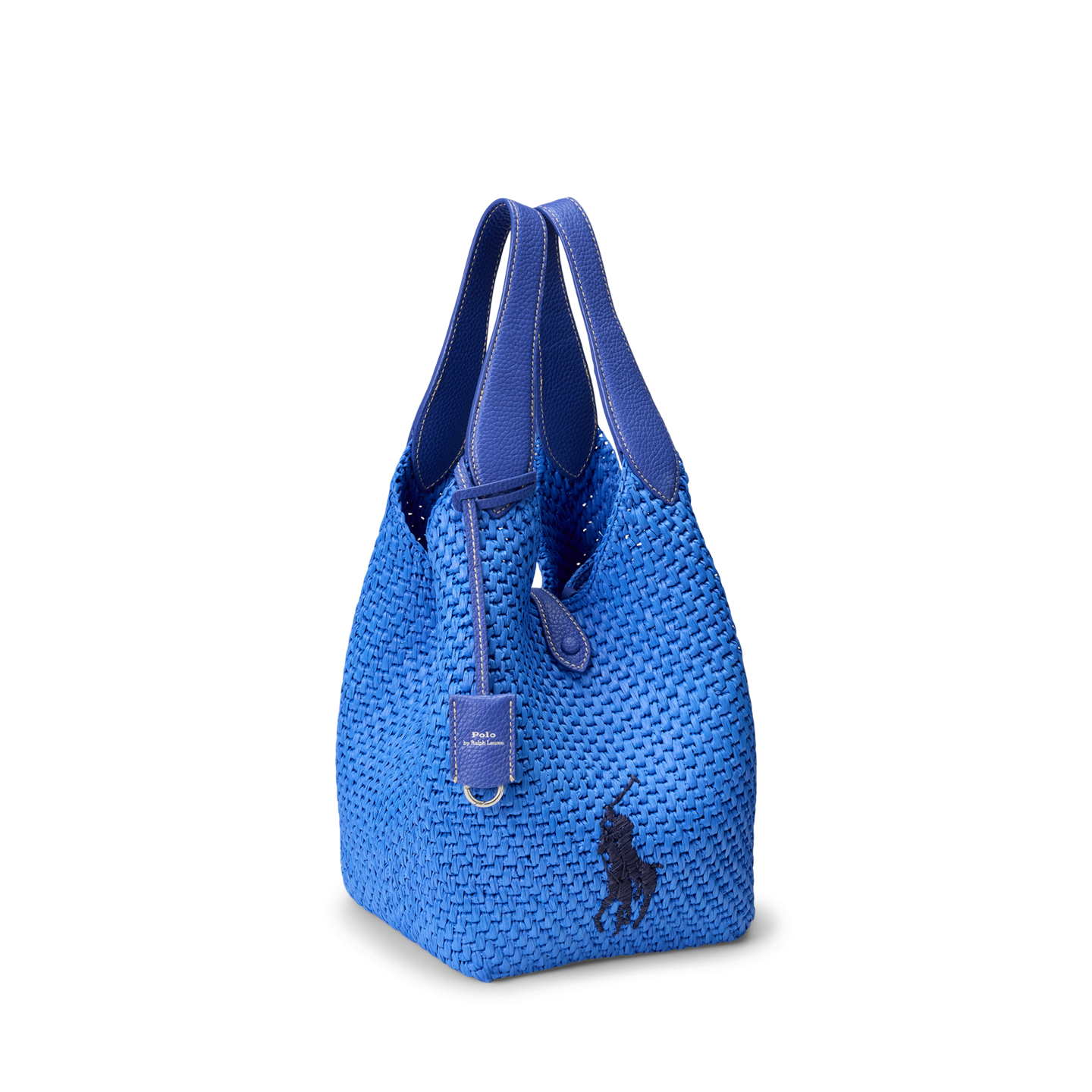 Женские сумки Ralph Lauren Polo Play Big Pony Faux-Raffia Tote, цвет: Jellyfish — фото 1
