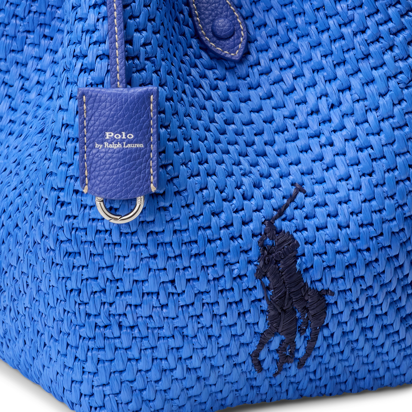 Женские сумки Ralph Lauren Polo Play Big Pony Faux-Raffia Tote, цвет: Jellyfish — фото 4