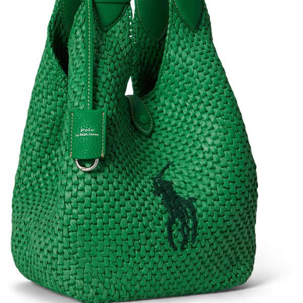 Parrot Polo Play Big Pony Faux Raffia Tote Bag Polo Ralph Lauren 5