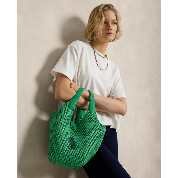 Parrot Polo Play Big Pony Faux Raffia Tote Bag Polo Ralph Lauren 7