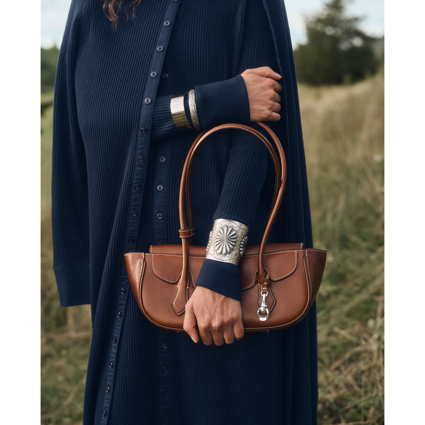 Женская сумка Ralph Lauren Polo Blaze Leather Small Shoulder, цвет: Каштановый — фото 6