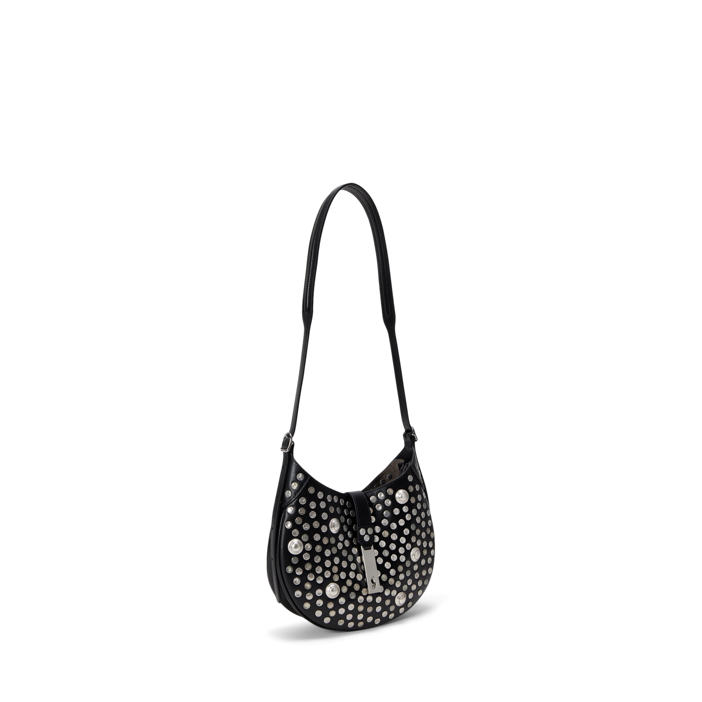 Женская сумка Ralph Lauren Polo ID Stud Leather Small Shoulder, цвет: Чёрный — фото 6