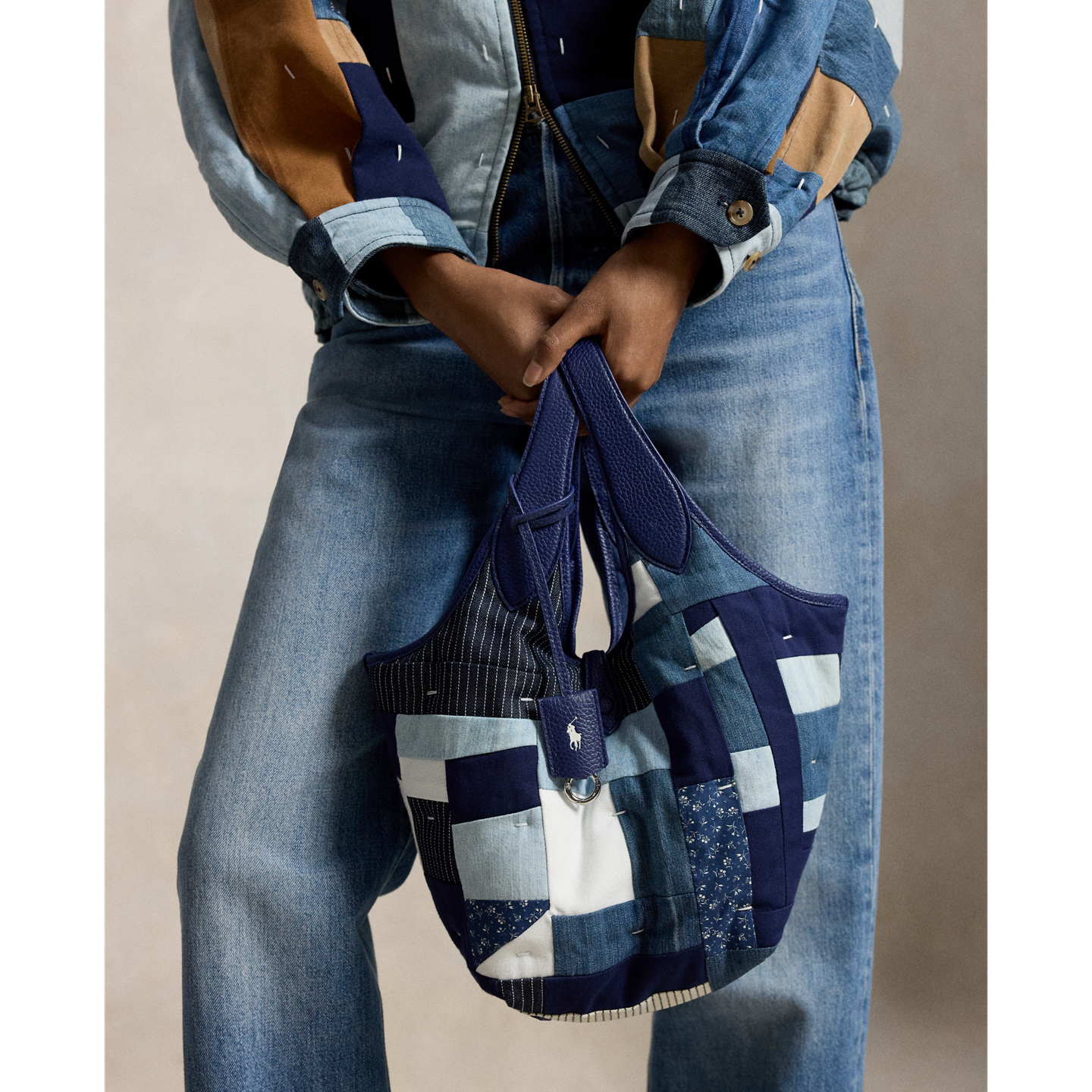 Женские сумки Ralph Lauren PRL x Gee’s Bend Polo Play Tote, цвет: Разноцветный — фото 5