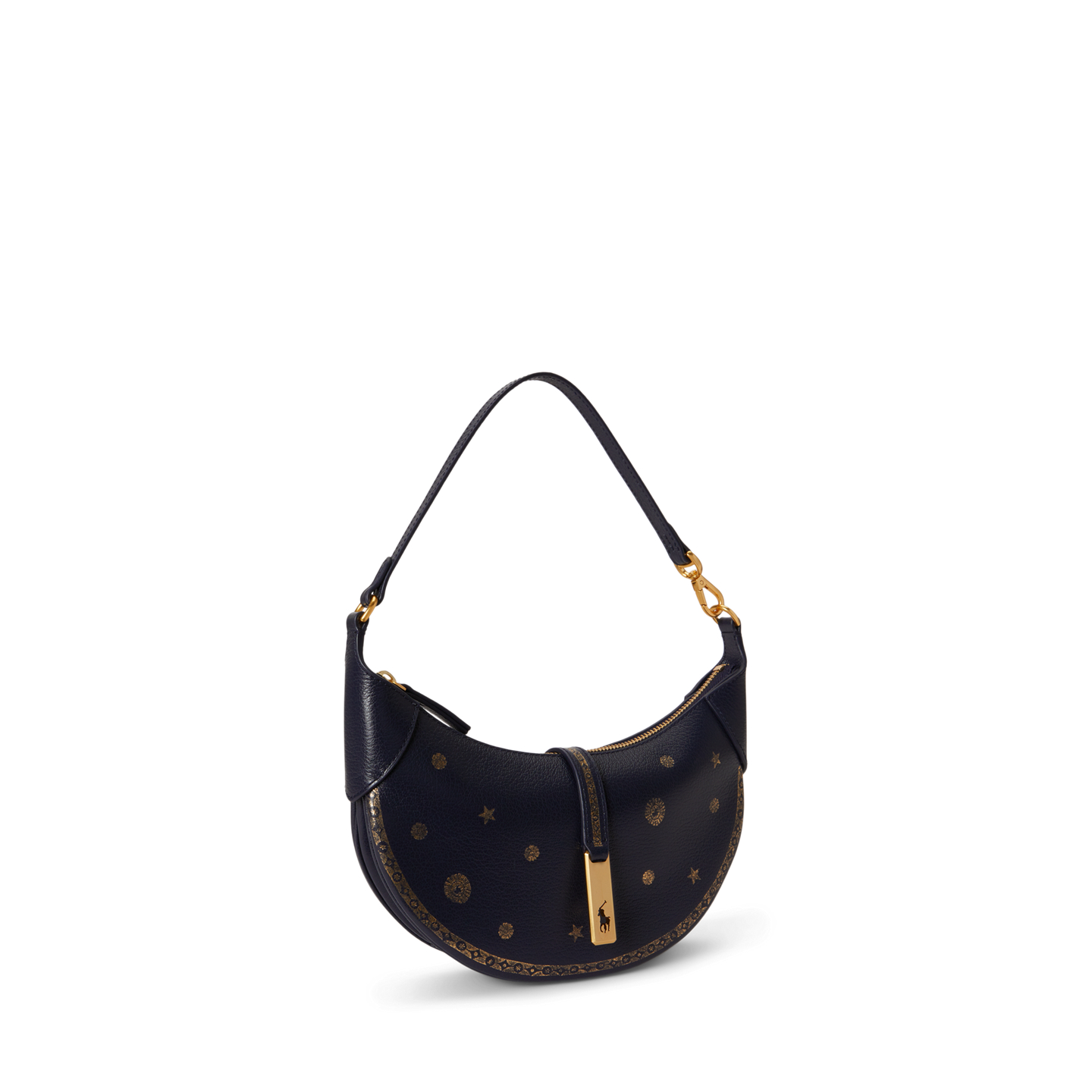 Женская сумка Ralph Lauren Polo ID Leather Mini Shoulder, цвет: Полуночный тёмно-синий — фото 1