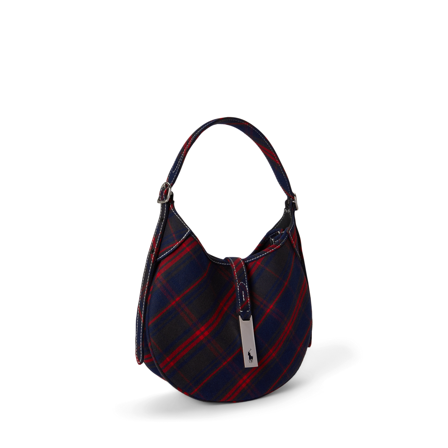 Женская сумка Ralph Lauren Polo ID Plaid Twill Small Shoulder, цвет: Разноцветный клетчатый — фото 1