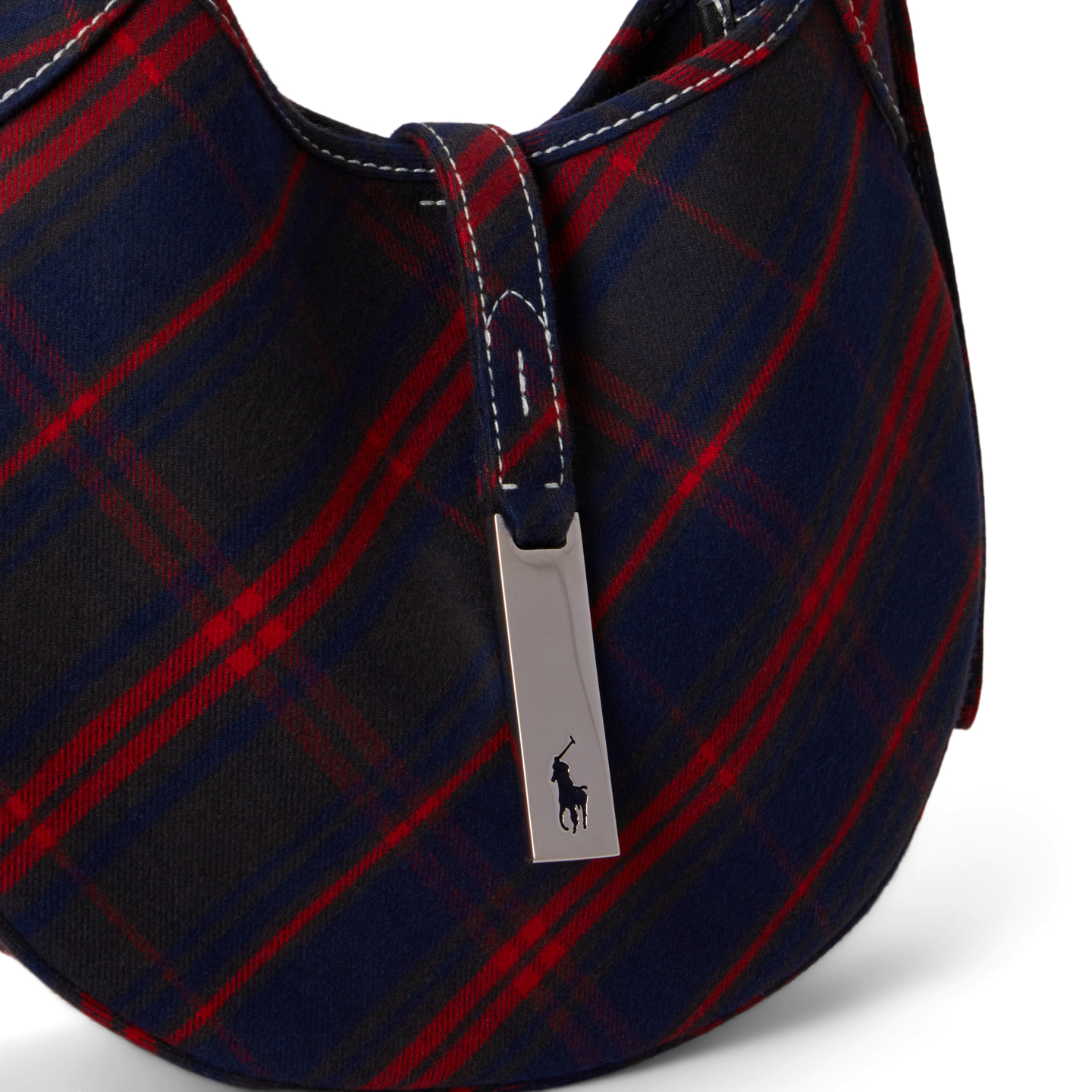 Женская сумка Ralph Lauren Polo ID Plaid Twill Small Shoulder, цвет: Разноцветный клетчатый — фото 3
