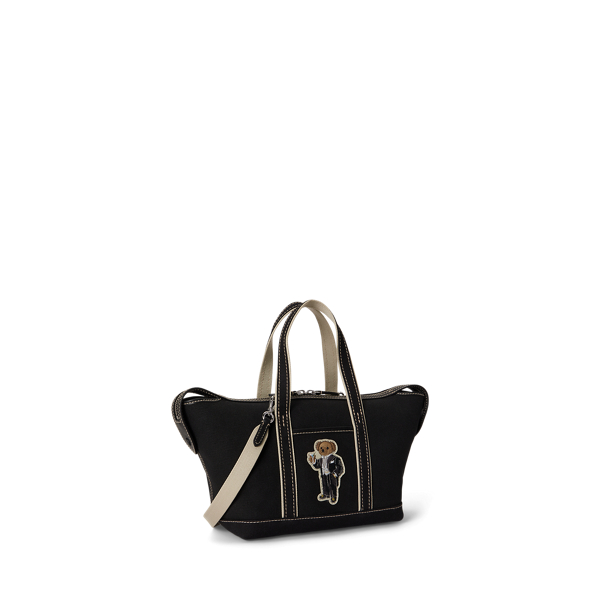 Small Canvas Polo Bear Shopper Tote