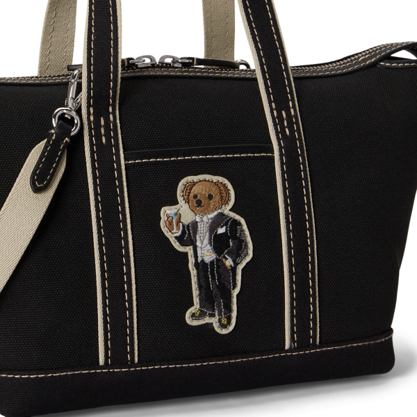 Small Canvas Polo Bear Shopper Tote